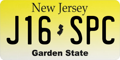 NJ license plate J16SPC
