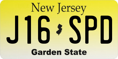 NJ license plate J16SPD