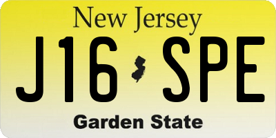 NJ license plate J16SPE
