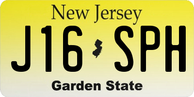 NJ license plate J16SPH