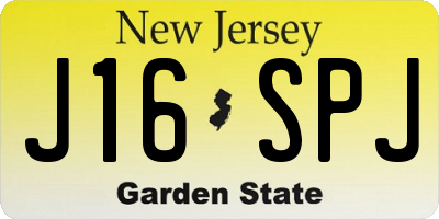 NJ license plate J16SPJ