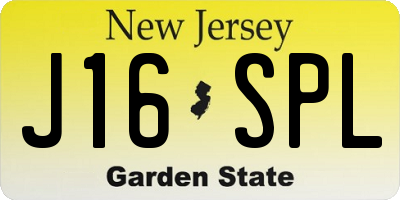 NJ license plate J16SPL