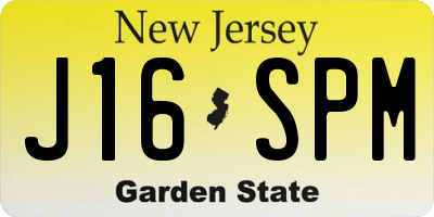 NJ license plate J16SPM