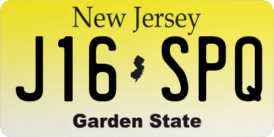 NJ license plate J16SPQ