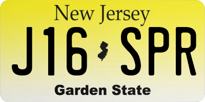NJ license plate J16SPR