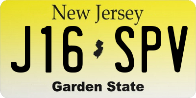 NJ license plate J16SPV