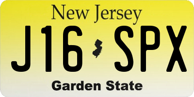 NJ license plate J16SPX