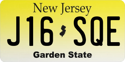 NJ license plate J16SQE