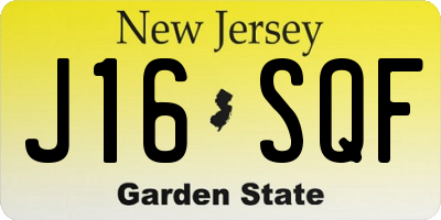 NJ license plate J16SQF