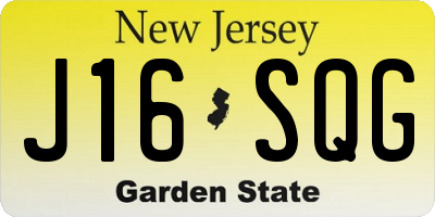 NJ license plate J16SQG