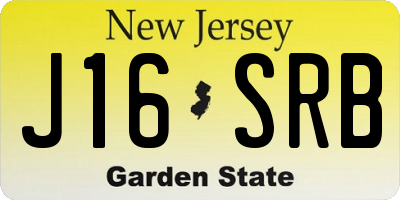 NJ license plate J16SRB