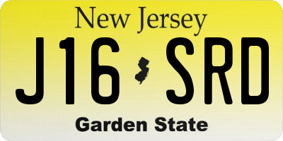 NJ license plate J16SRD