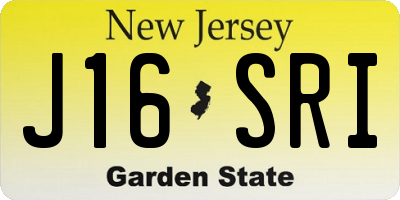 NJ license plate J16SRI
