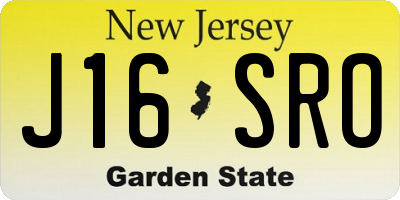 NJ license plate J16SRO