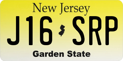 NJ license plate J16SRP