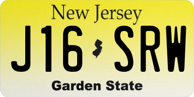 NJ license plate J16SRW