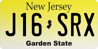 NJ license plate J16SRX