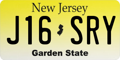 NJ license plate J16SRY