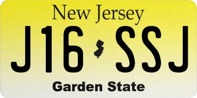 NJ license plate J16SSJ