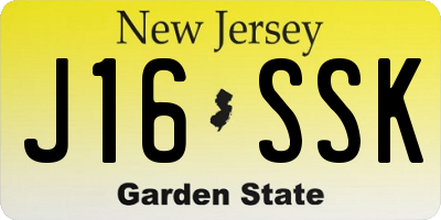 NJ license plate J16SSK