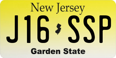 NJ license plate J16SSP