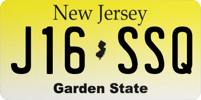 NJ license plate J16SSQ