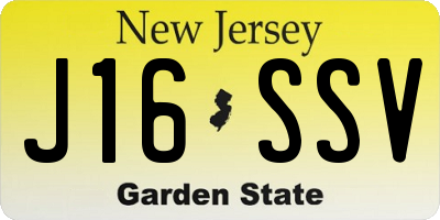 NJ license plate J16SSV
