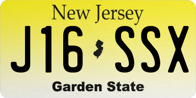 NJ license plate J16SSX