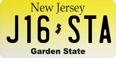 NJ license plate J16STA