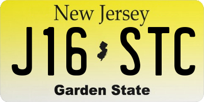 NJ license plate J16STC