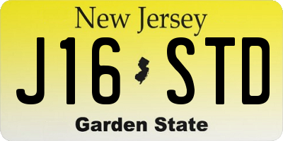 NJ license plate J16STD