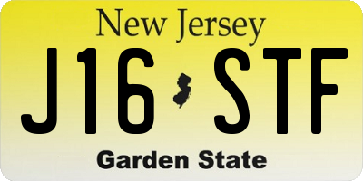 NJ license plate J16STF