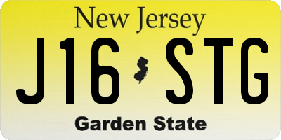 NJ license plate J16STG