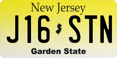 NJ license plate J16STN
