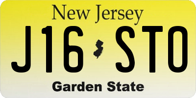 NJ license plate J16STO