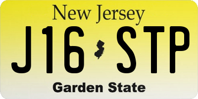 NJ license plate J16STP