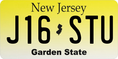 NJ license plate J16STU