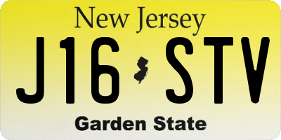 NJ license plate J16STV