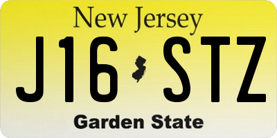 NJ license plate J16STZ