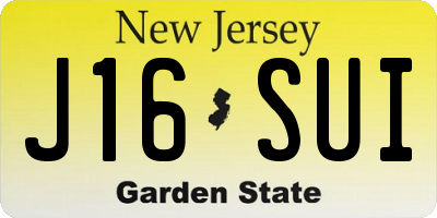NJ license plate J16SUI