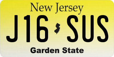 NJ license plate J16SUS