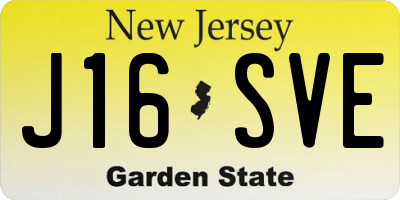 NJ license plate J16SVE