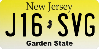 NJ license plate J16SVG
