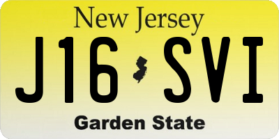NJ license plate J16SVI