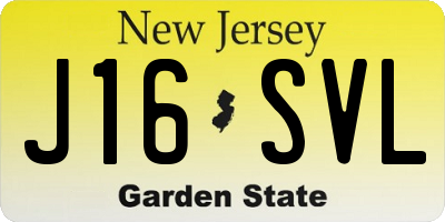 NJ license plate J16SVL
