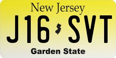 NJ license plate J16SVT