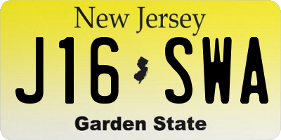 NJ license plate J16SWA
