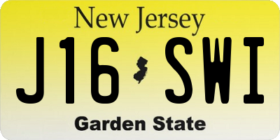 NJ license plate J16SWI