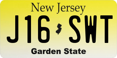 NJ license plate J16SWT