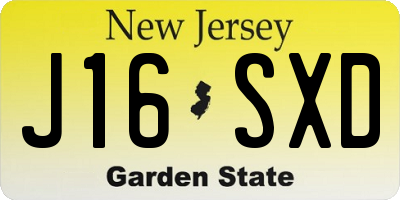 NJ license plate J16SXD
